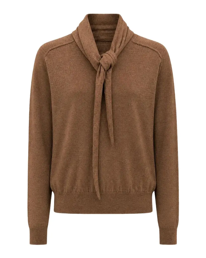 NICHOLAS Veda Tie-Neck Merino Wool Sweater