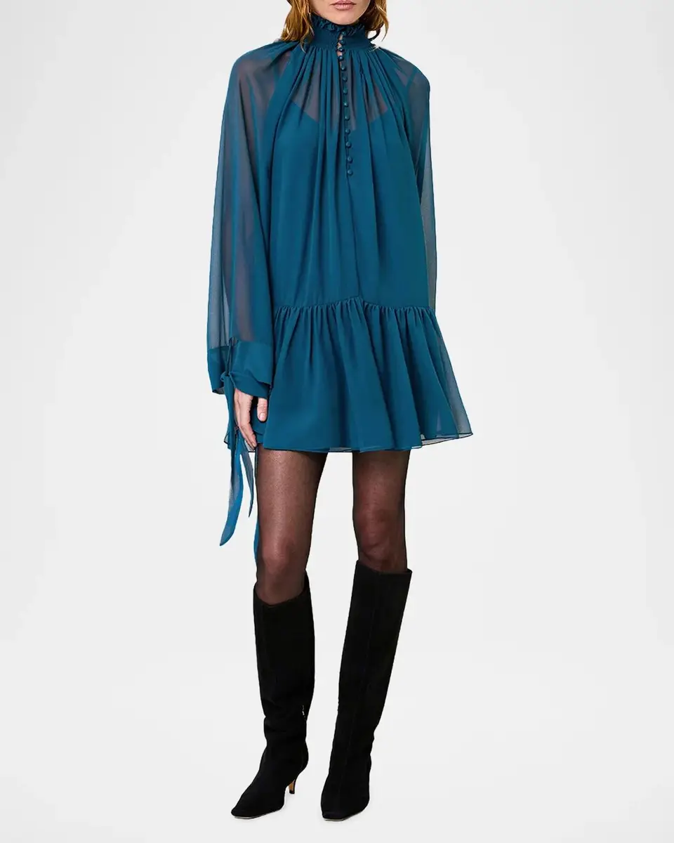 NICHOLAS Eliza Georgette Flounce Mini Dress | Thumbnail 2