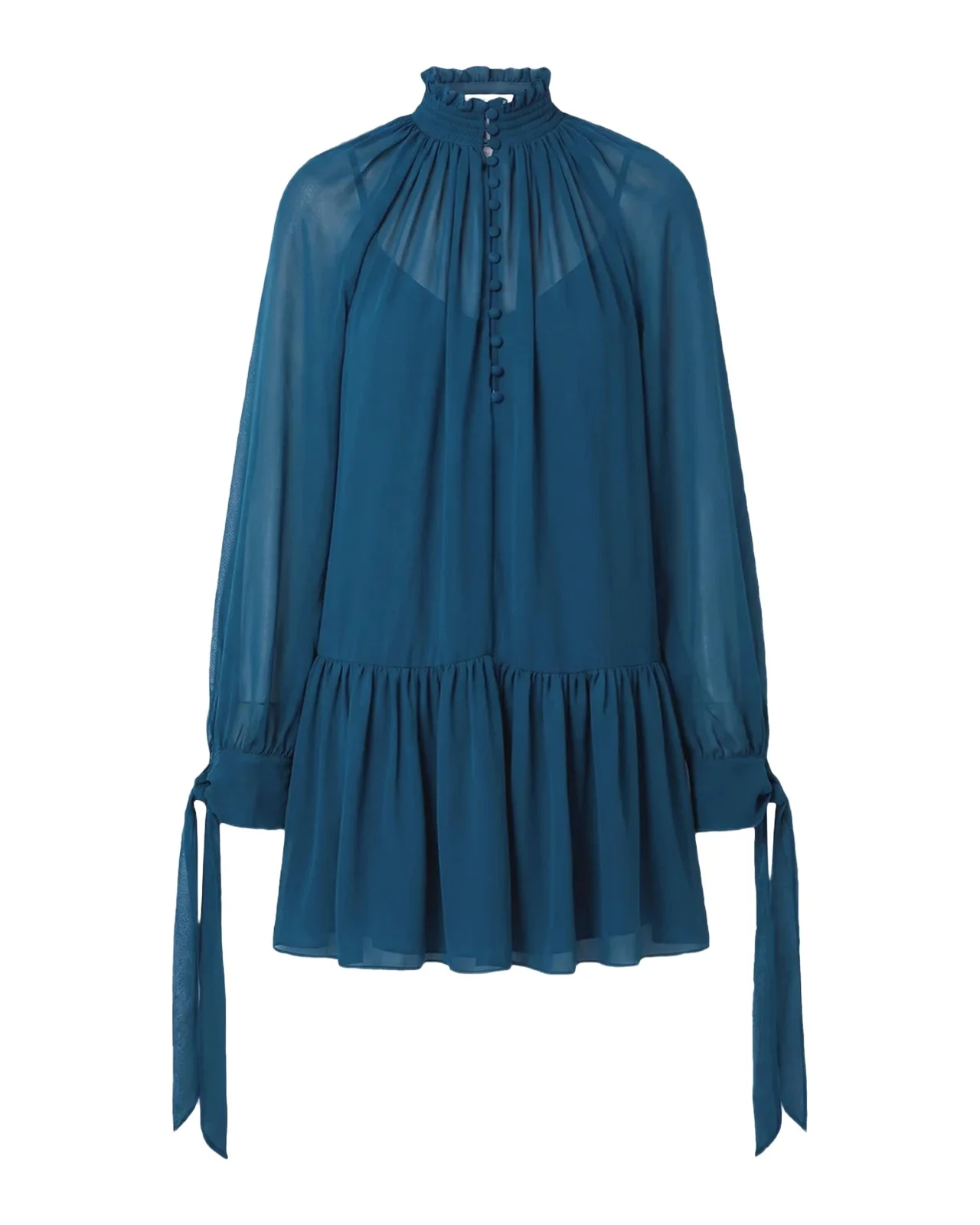 Eliza Georgette Flounce Mini Dress Eliza Georgette Flounce Mini Dress