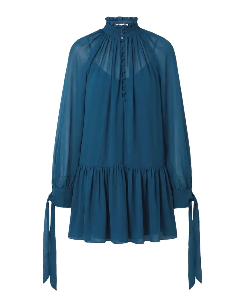 Eliza Georgette Flounce Mini Dress Eliza Georgette Flounce Mini Dress