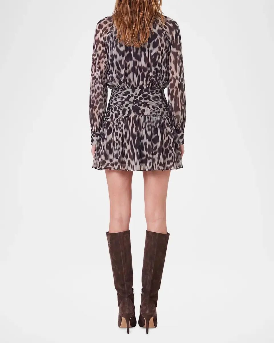 NICHOLAS Courtney Leopard-Print Georgette Mini Dress | Thumbnail 3 NICHOLAS Courtney Leopard-Print Georgette Mini Dress | Thumbnail 3