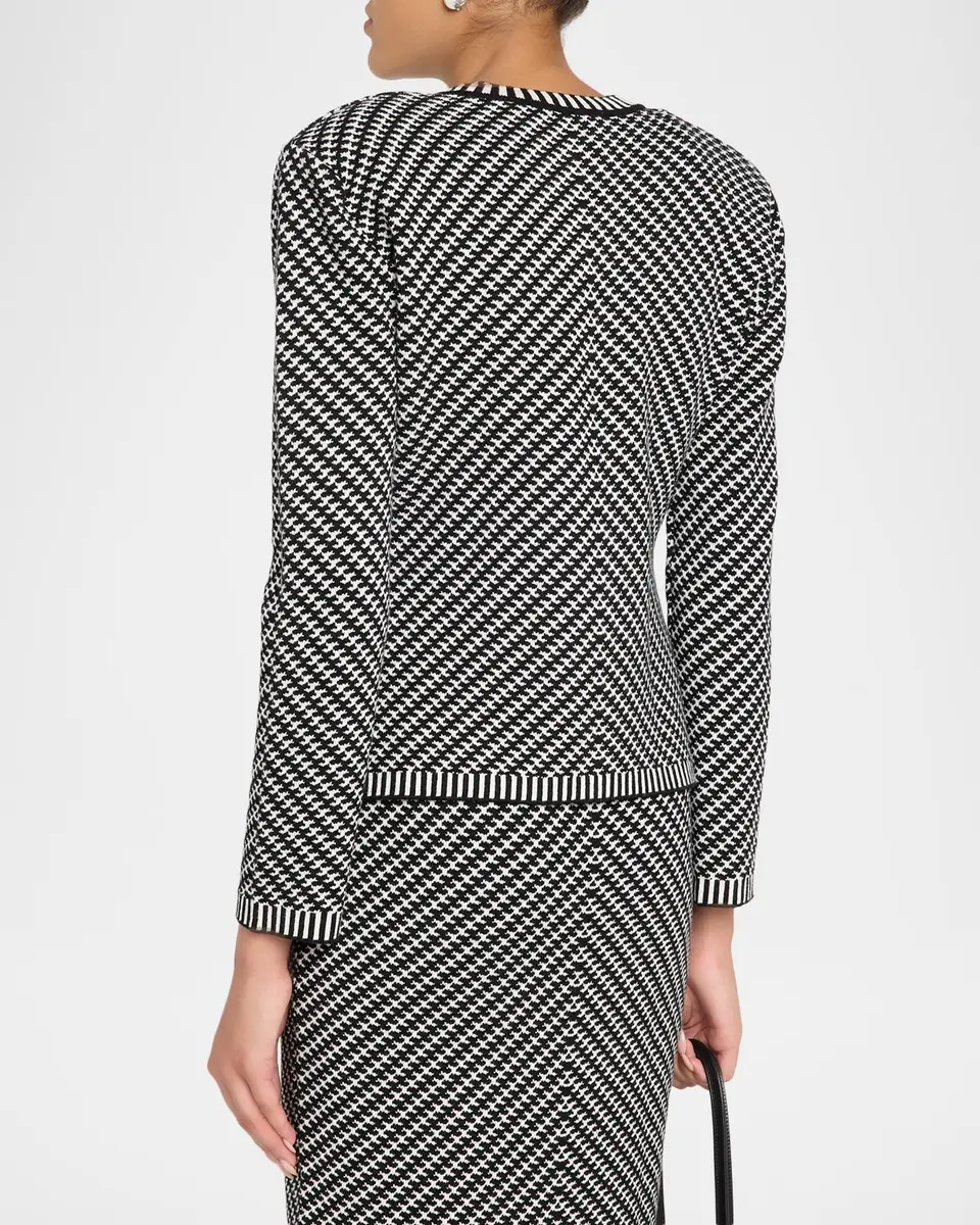 Chiara Boni La Petite Robe Ritz Bic 2-Piece Houndstooth Cardigan & Skirt Set | Thumbnail 3 Chiara Boni La Petite Robe Ritz Bic 2-Piece Houndstooth Cardigan & Skirt Set | Thumbnail 3