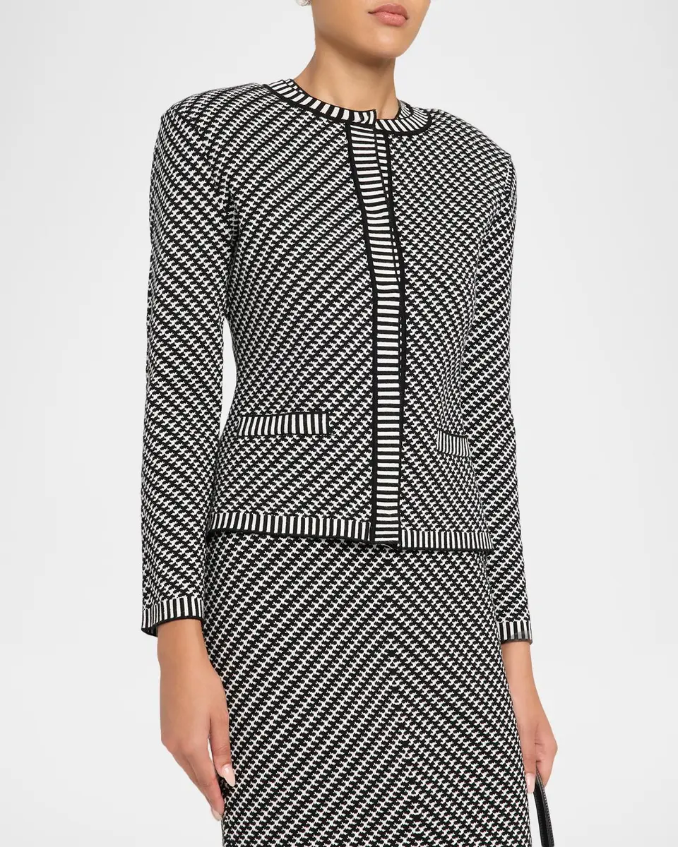Chiara Boni La Petite Robe Ritz Bic 2-Piece Houndstooth Cardigan & Skirt Set | Thumbnail 4 Chiara Boni La Petite Robe Ritz Bic 2-Piece Houndstooth Cardigan & Skirt Set | Thumbnail 4
