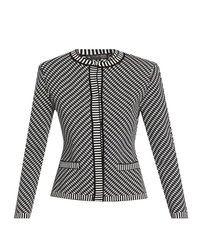 Chiara Boni La Petite Robe Ritz Bic 2-Piece Houndstooth Cardigan & Skirt Set