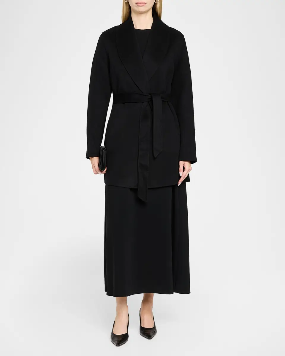 Sofia Cashmere Double Face Wool-Cashmere-Blend Belted Wrap Coat | Thumbnail 2 Sofia Cashmere Double Face Wool-Cashmere-Blend Belted Wrap Coat | Thumbnail 2