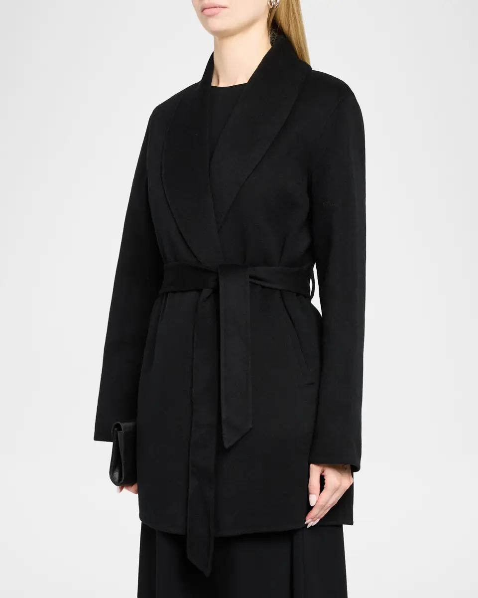 Sofia Cashmere Double Face Wool-Cashmere-Blend Belted Wrap Coat | Thumbnail 4 Sofia Cashmere Double Face Wool-Cashmere-Blend Belted Wrap Coat | Thumbnail 4