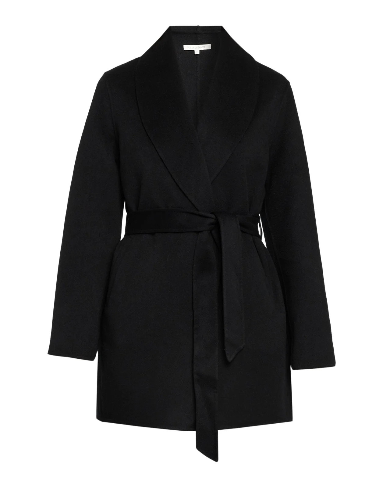 Double Face Wool-Cashmere-Blend Belted Wrap Coat
