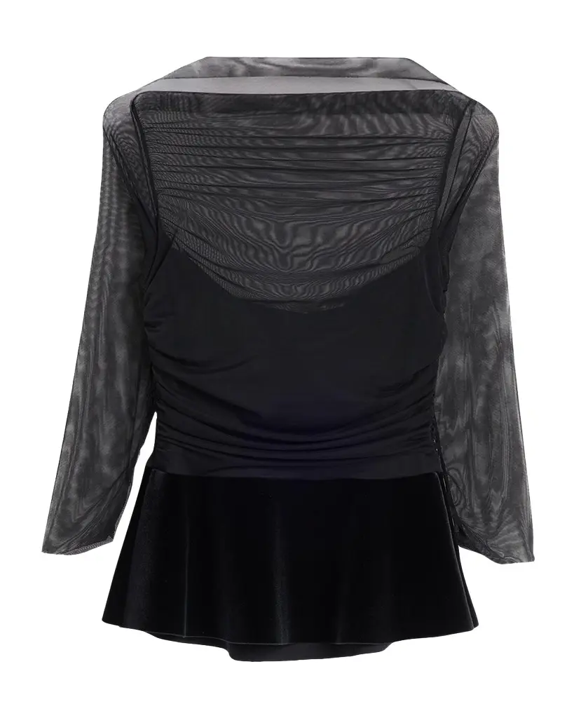 Mausi Ruched Peplum-Waist Top Mausi Ruched Peplum-Waist Top