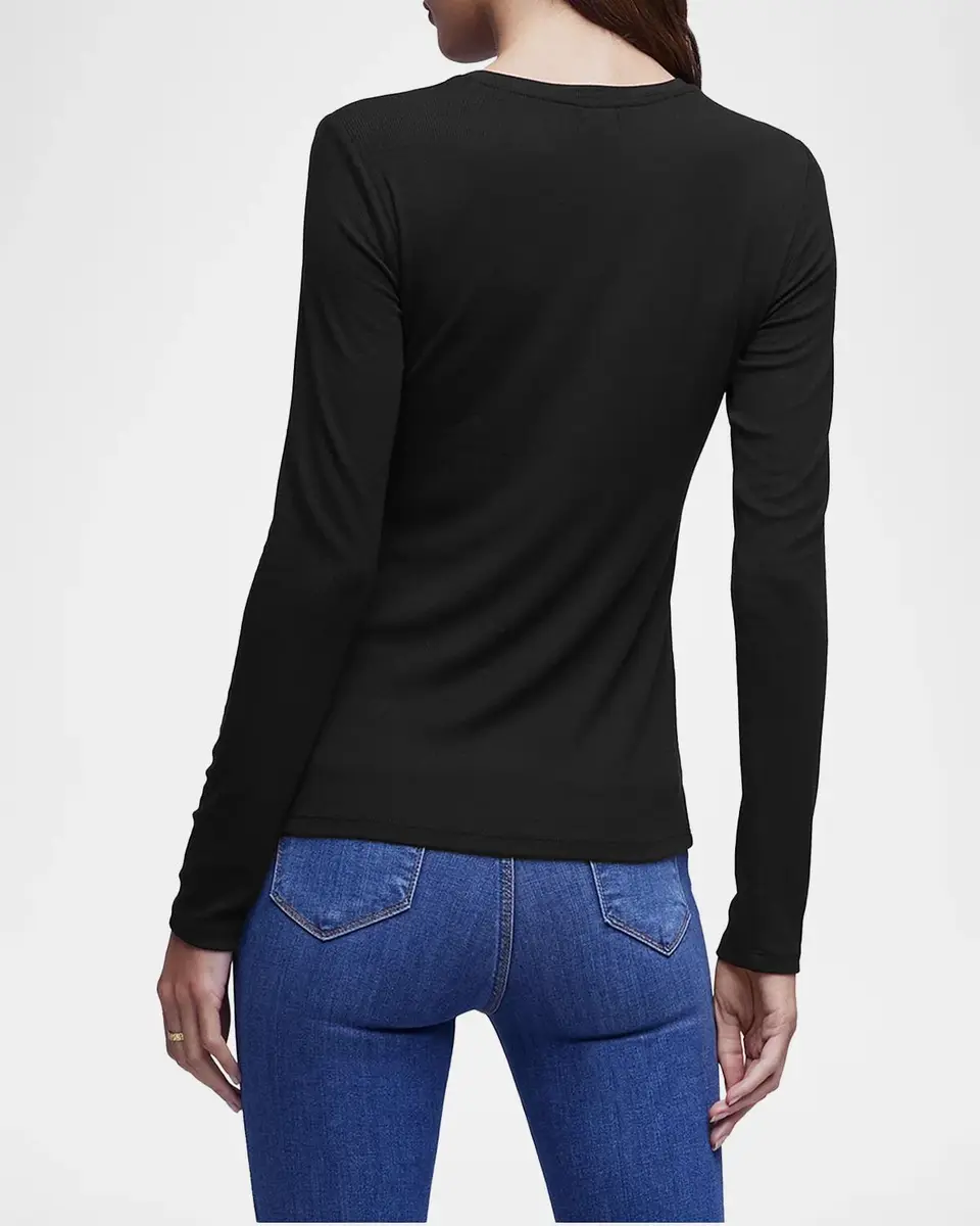 L'Agence Tess Rib-Knit Crewneck T-Shirt | Thumbnail 3 L'Agence Tess Rib-Knit Crewneck T-Shirt | Thumbnail 3