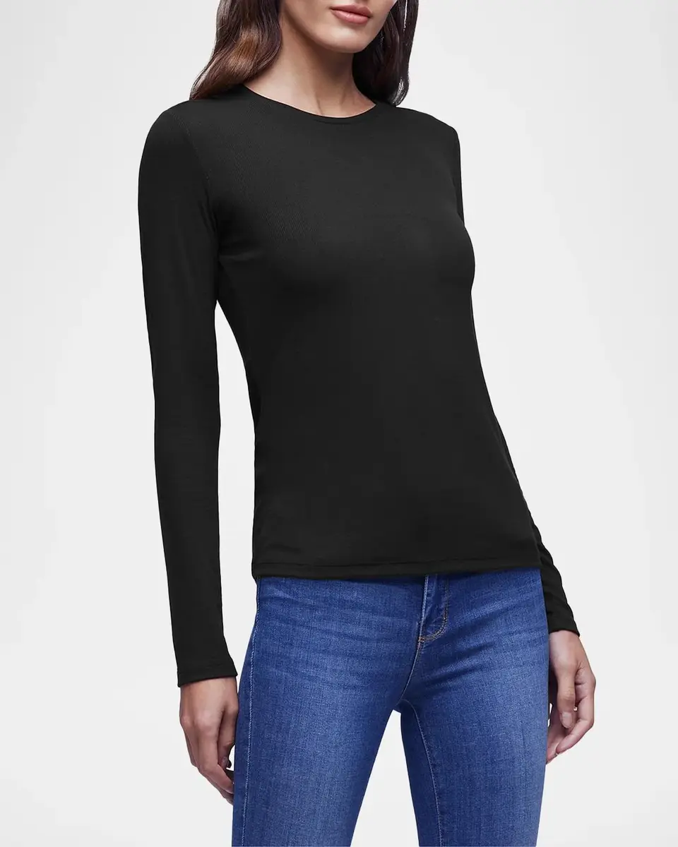L'Agence Tess Rib-Knit Crewneck T-Shirt | Thumbnail 5 L'Agence Tess Rib-Knit Crewneck T-Shirt | Thumbnail 5