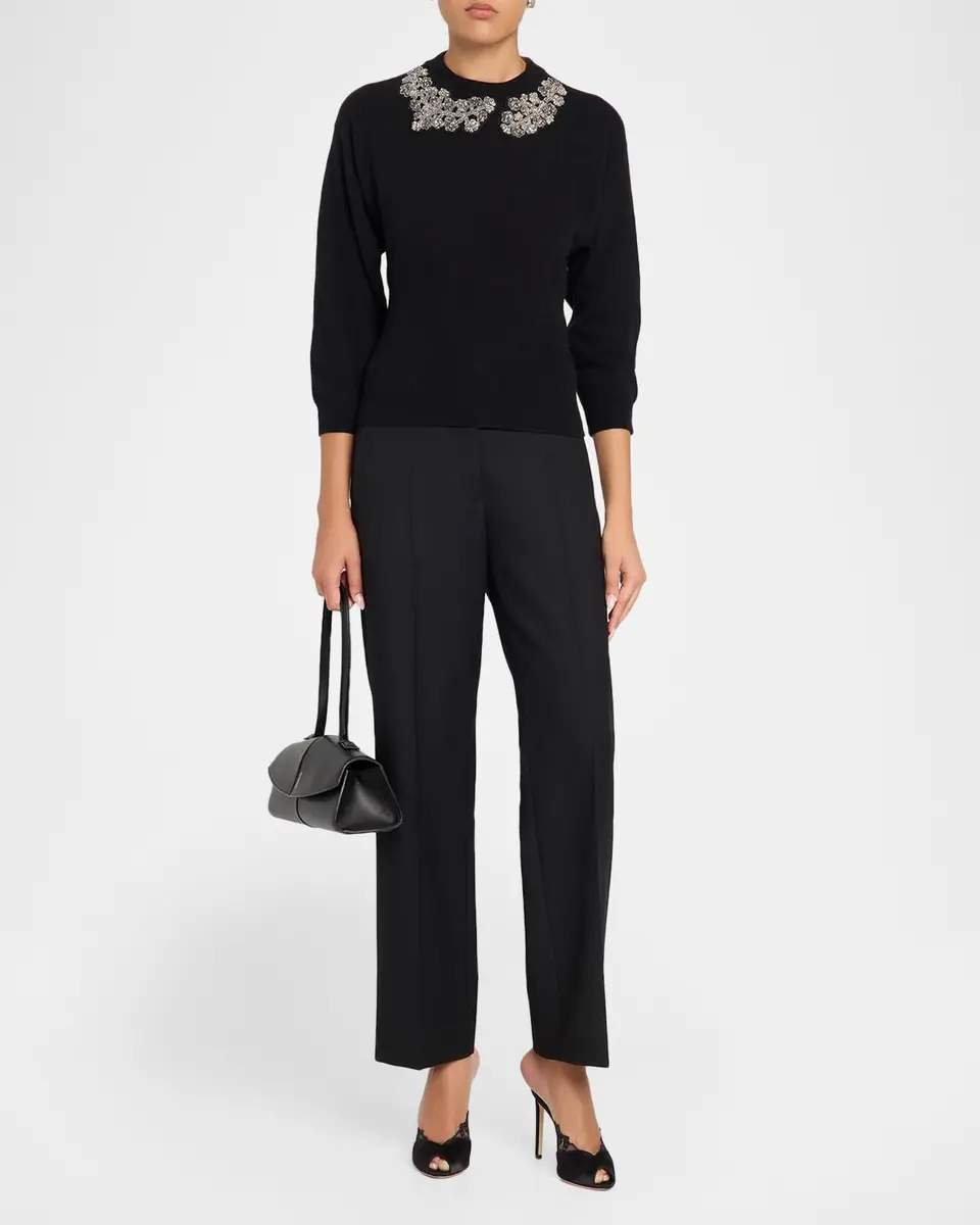 Chiara Boni La Petite Robe Lissia Embellished Crewneck Sweater | Thumbnail 2 Chiara Boni La Petite Robe Lissia Embellished Crewneck Sweater | Thumbnail 2
