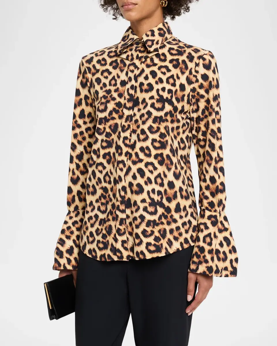 Chiara Boni La Petite Robe Ayika Leopard-Print Blouse | Thumbnail 4 Chiara Boni La Petite Robe Ayika Leopard-Print Blouse | Thumbnail 4
