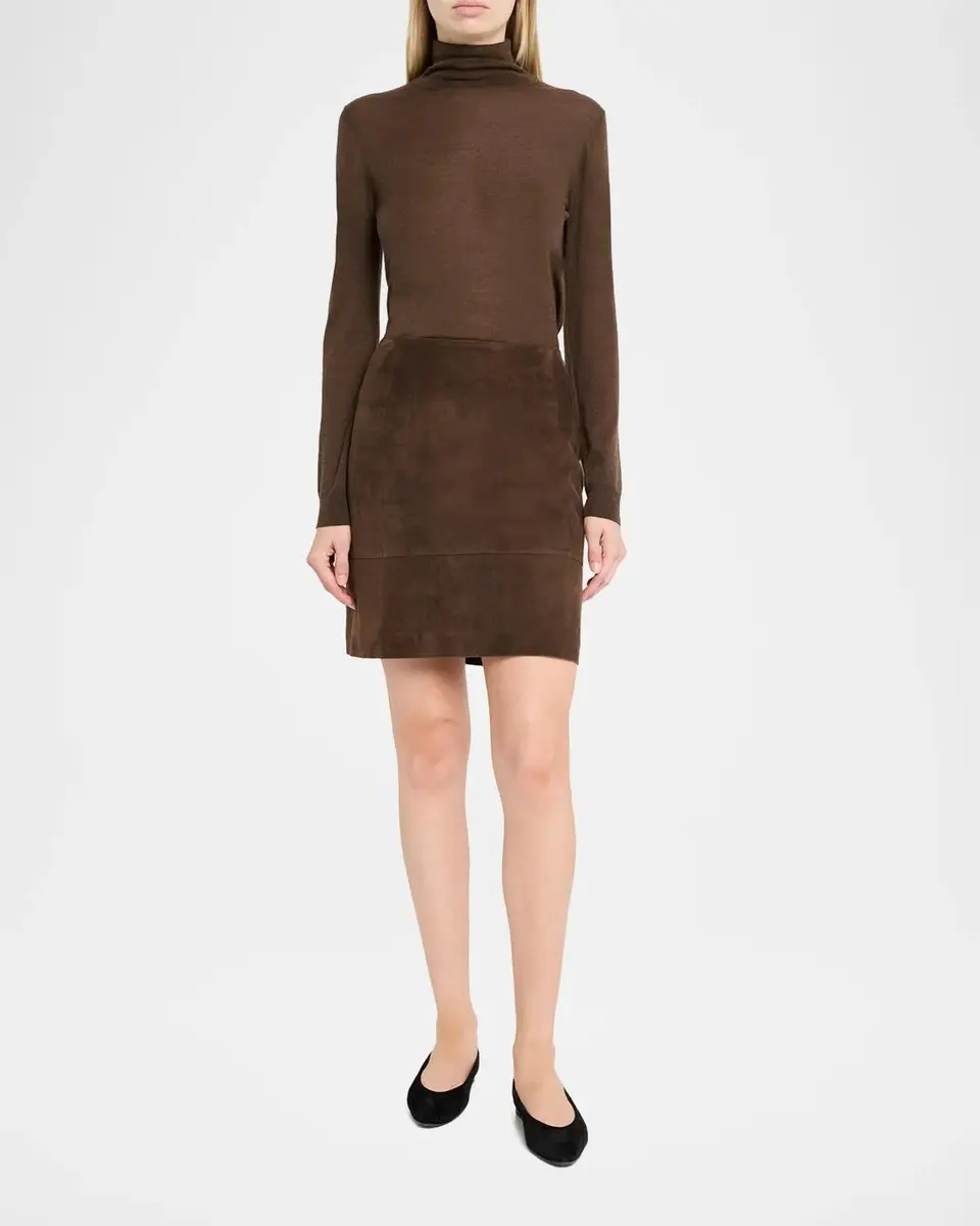 Vince Suede High-Waist Knee Skirt | Thumbnail 2 Vince Suede High-Waist Knee Skirt | Thumbnail 2