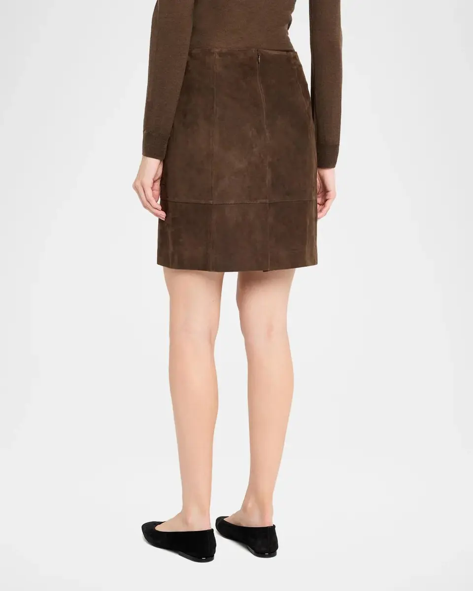 Vince Suede High-Waist Knee Skirt | Thumbnail 3 Vince Suede High-Waist Knee Skirt | Thumbnail 3