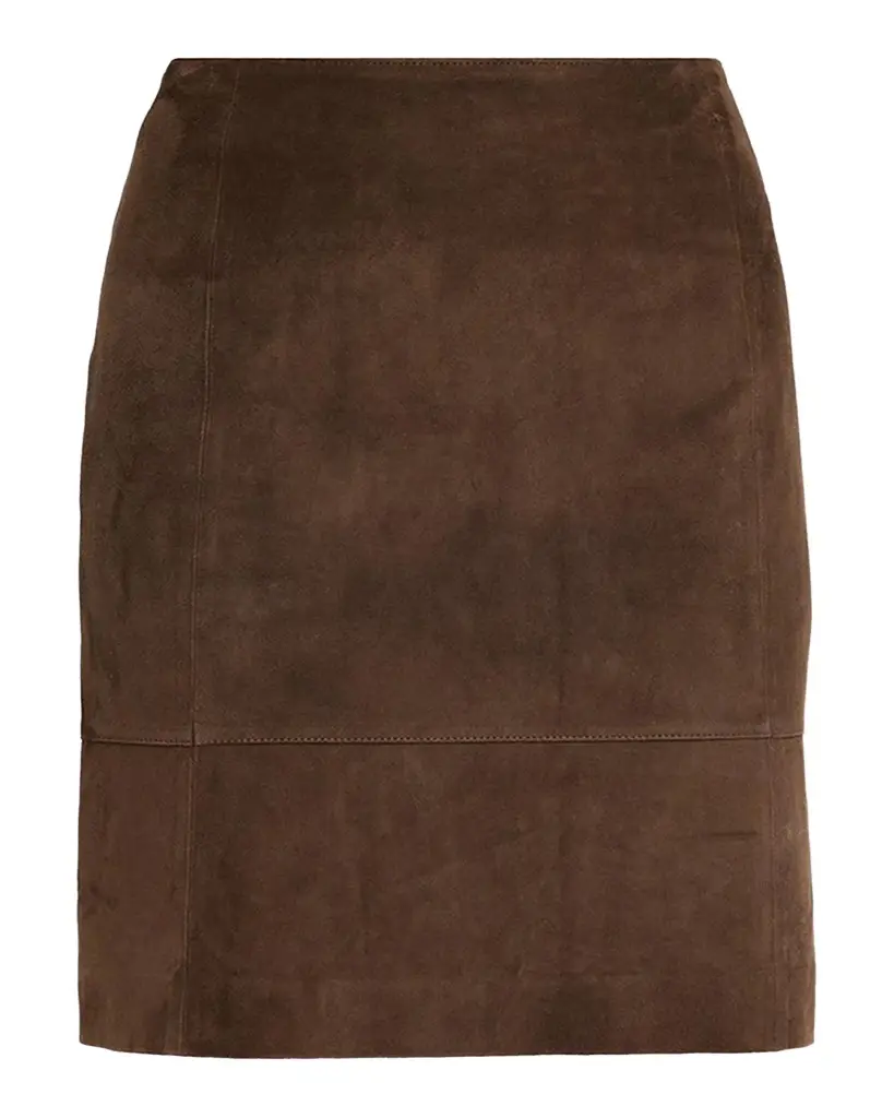 Suede High-Waist Knee Skirt Suede High-Waist Knee Skirt
