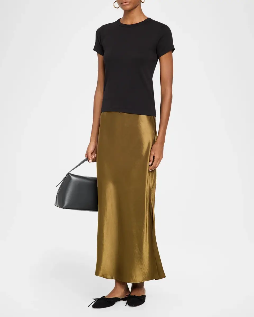 Vince Side-Slit Satin Slip Skirt | Thumbnail 2 Vince Side-Slit Satin Slip Skirt | Thumbnail 2
