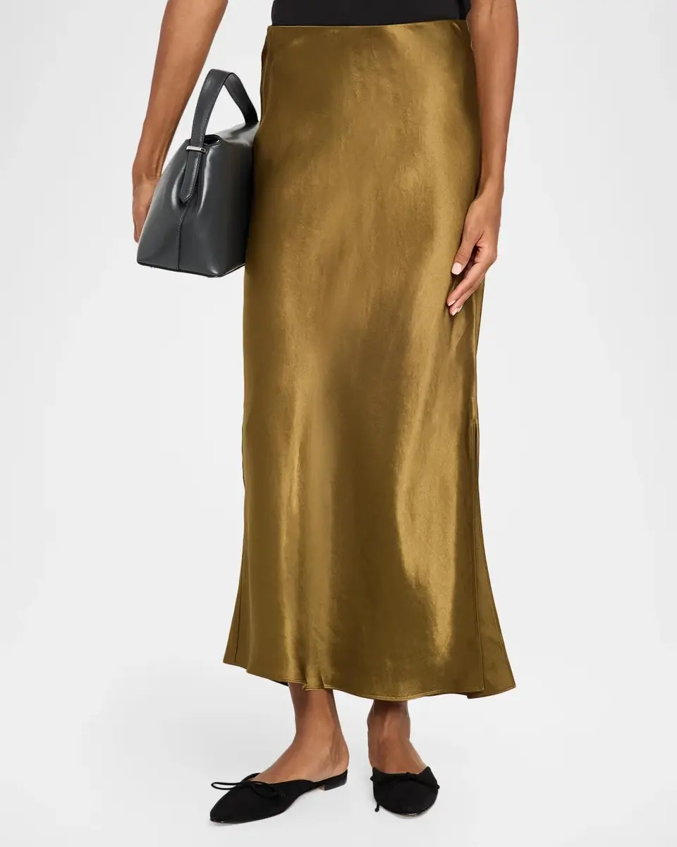 Vince Side-Slit Satin Slip Skirt | Thumbnail 4 Vince Side-Slit Satin Slip Skirt | Thumbnail 4
