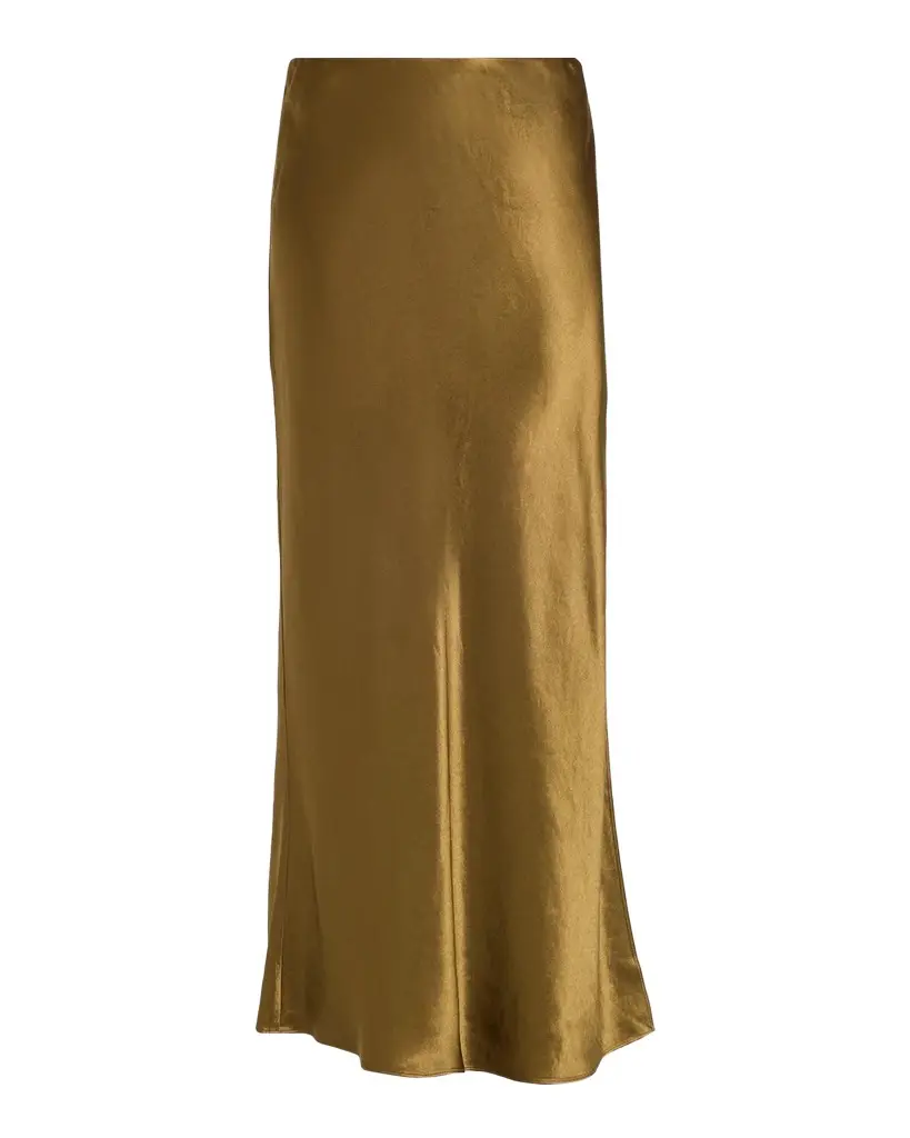 Side-Slit Satin Slip Skirt Side-Slit Satin Slip Skirt