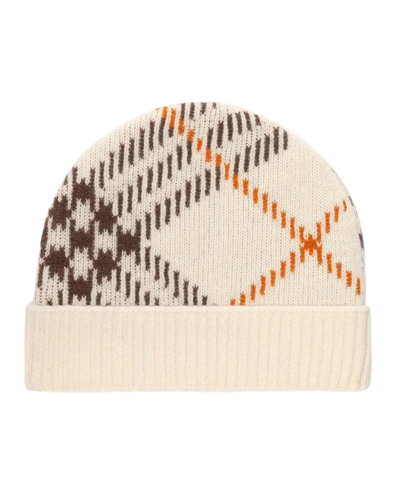 Burberry Men's Check Cashmere-Blend Beanie