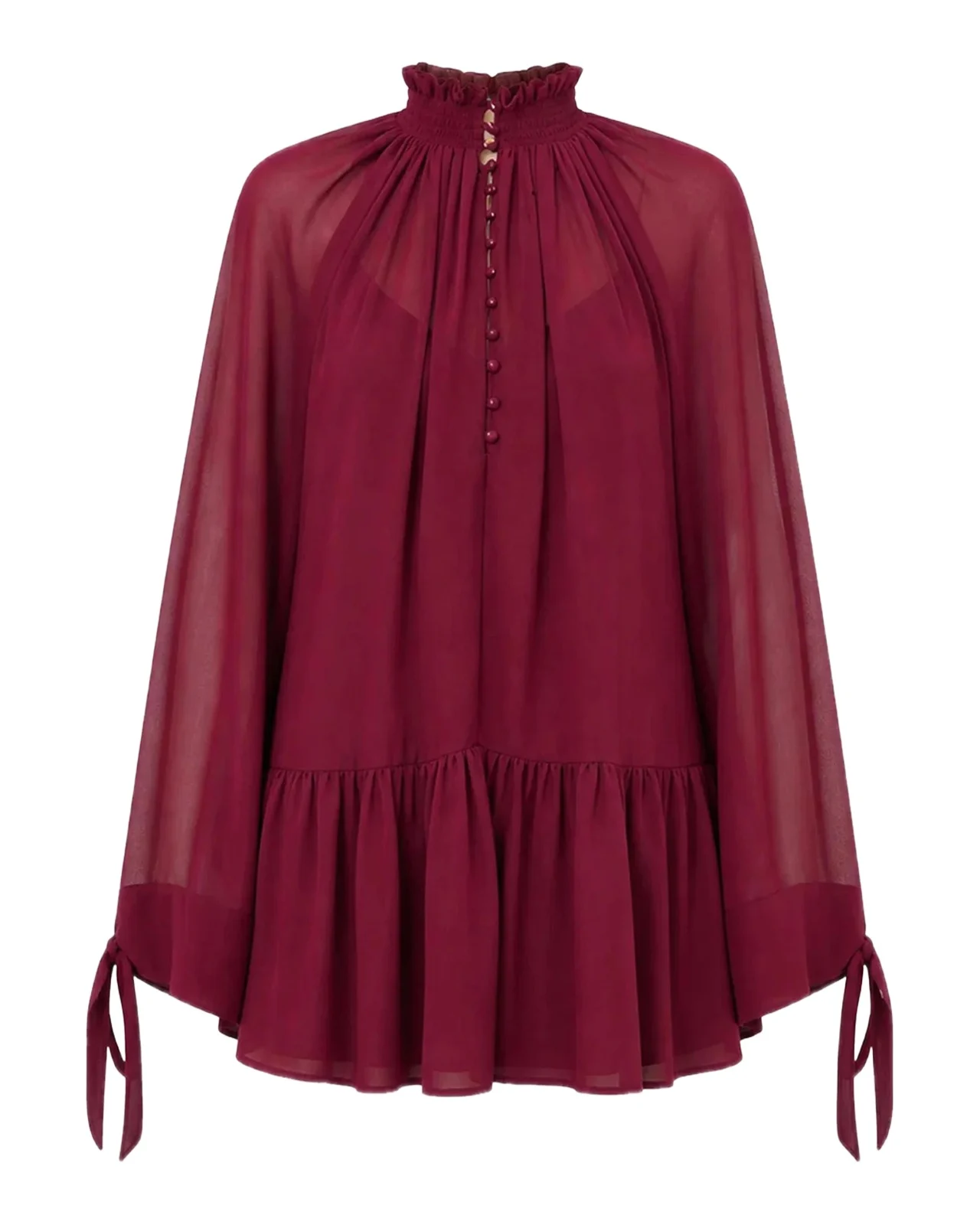 Eliza Georgette Flounce Mini Dress Eliza Georgette Flounce Mini Dress
