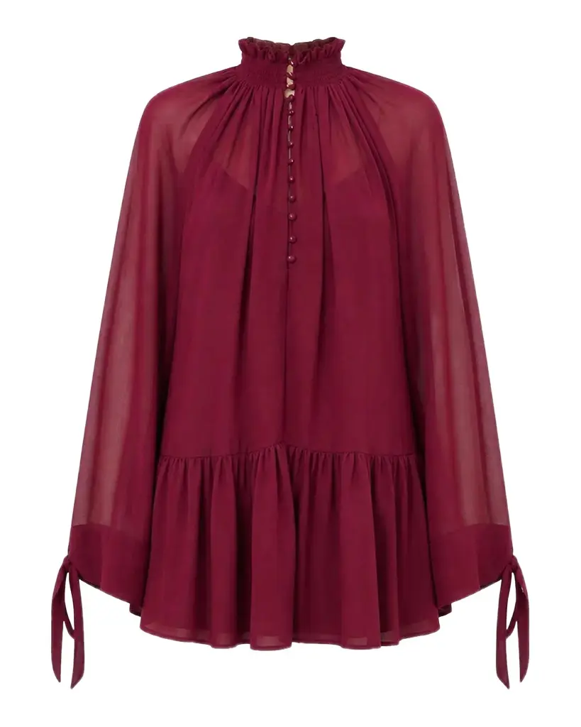 NICHOLAS Eliza Georgette Flounce Mini Dress
