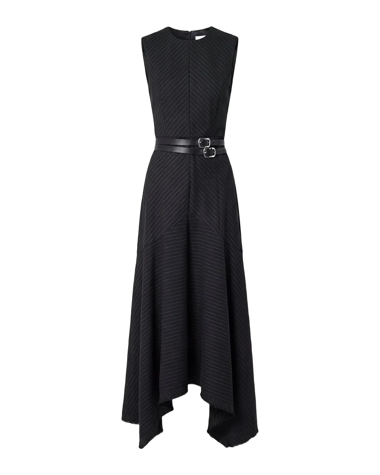 NICHOLAS Carla Handkerchief Pinstripe Maxi Dress