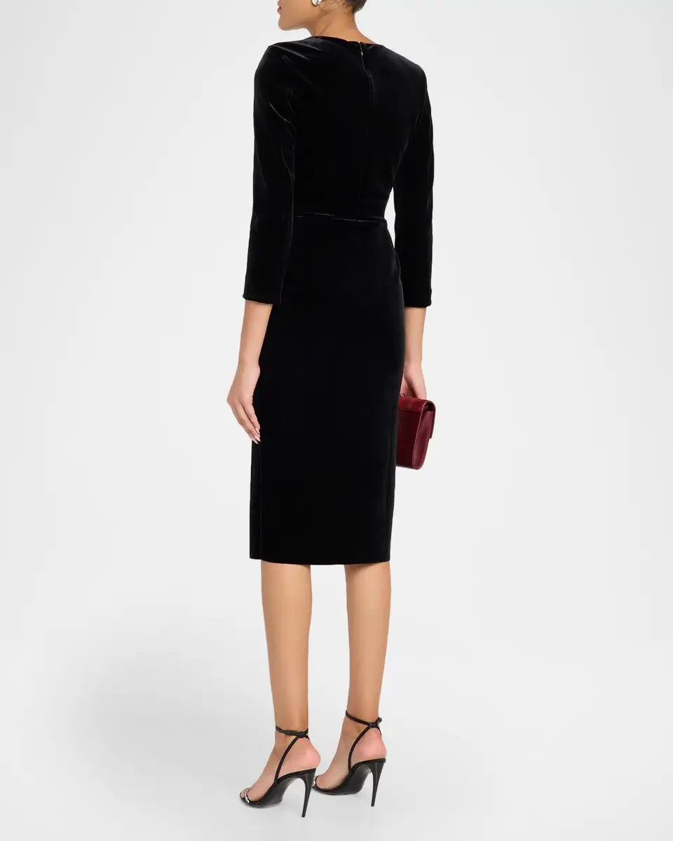 Chiara Boni La Petite Robe Yaras Embellished Velvet Bodycon Midi Dress | Thumbnail 3 Chiara Boni La Petite Robe Yaras Embellished Velvet Bodycon Midi Dress | Thumbnail 3