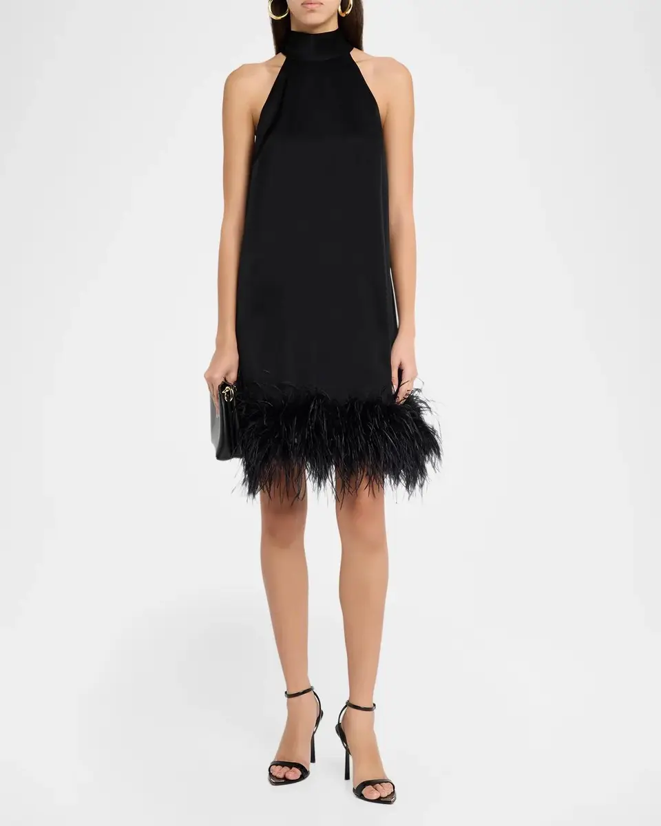Ungaro Sari Feather-Trim Minidress | Thumbnail 2 Ungaro Sari Feather-Trim Minidress | Thumbnail 2