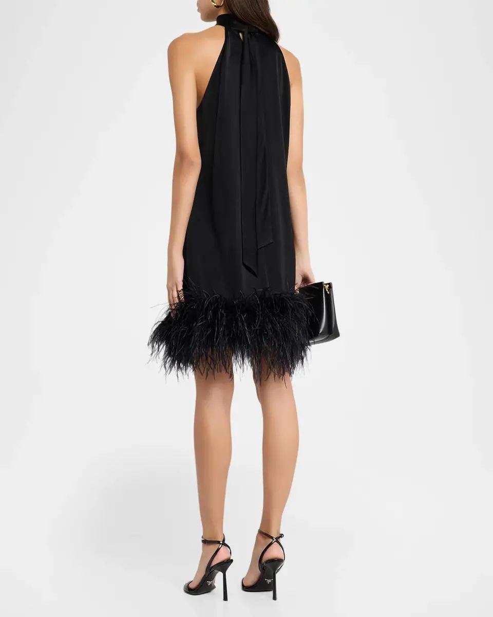 Ungaro Sari Feather-Trim Minidress | Thumbnail 3 Ungaro Sari Feather-Trim Minidress | Thumbnail 3