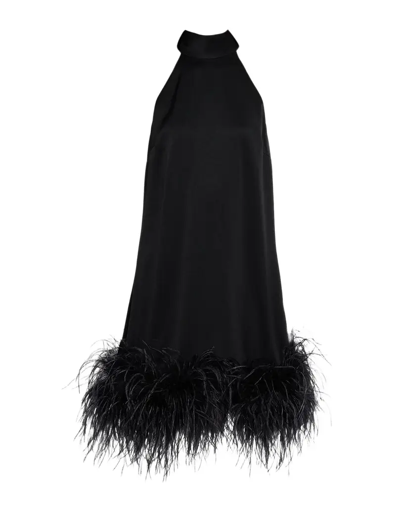 Ungaro Sari Feather-Trim Minidress