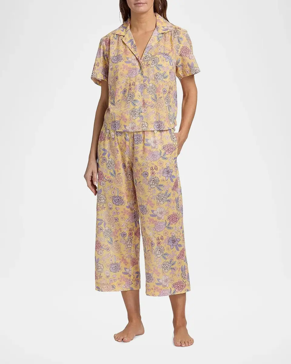 Papinelle Karolina Floral Crop Pajamas | Thumbnail 2 Papinelle Karolina Floral Crop Pajamas | Thumbnail 2