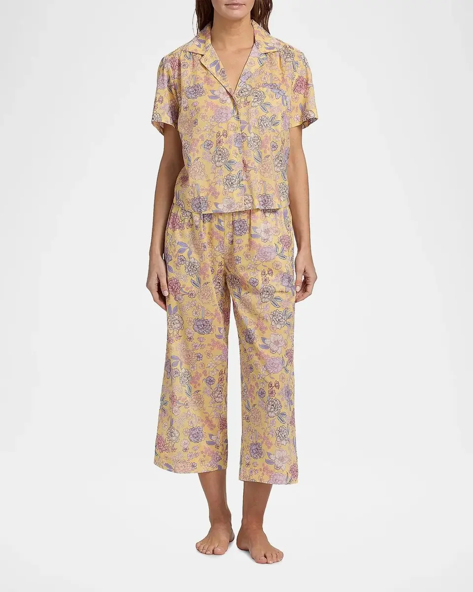 Papinelle Karolina Floral Crop Pajamas | Thumbnail 4 Papinelle Karolina Floral Crop Pajamas | Thumbnail 4