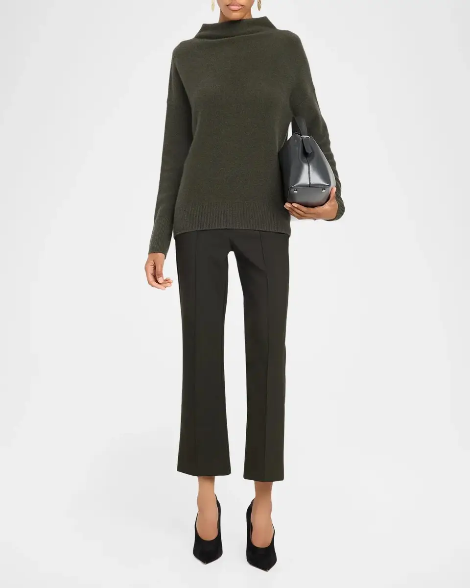 Vince Cropped Flare-Leg Pintuck Pants | Thumbnail 2