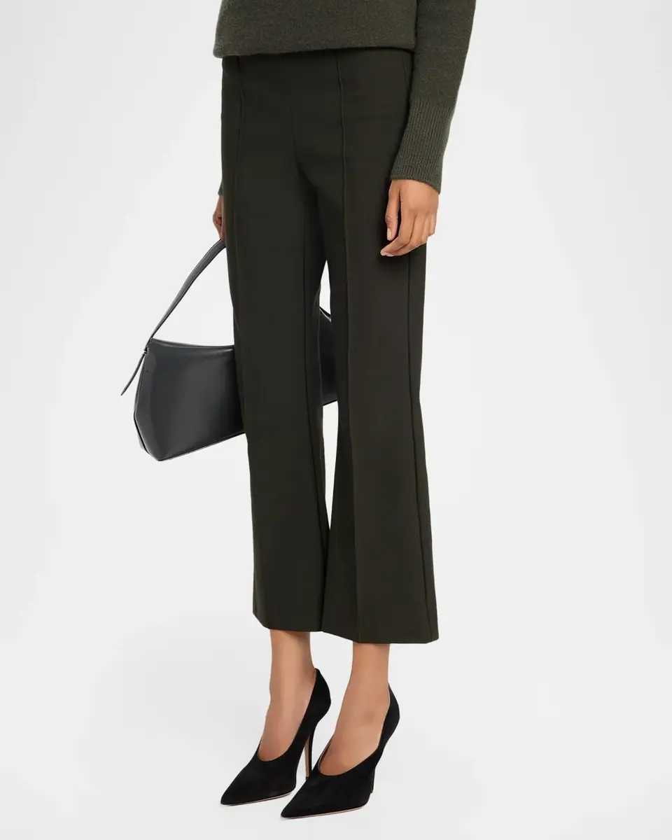 Vince Cropped Flare-Leg Pintuck Pants | Thumbnail 4