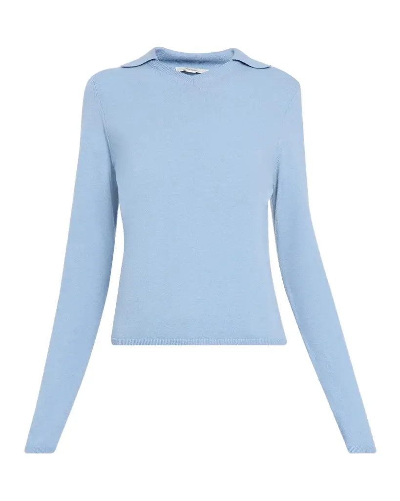 Rib-Knit Merino Wool-Cashmere Blend Polo Sweater Rib-Knit Merino Wool-Cashmere Blend Polo Sweater