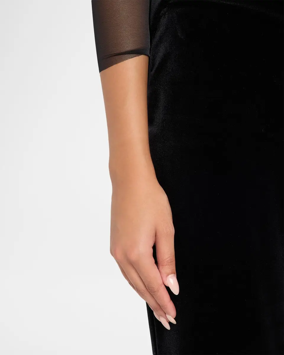 Chiara Boni La Petite Robe Eryda Velvet Flared-Leg Pants | Thumbnail 5 Chiara Boni La Petite Robe Eryda Velvet Flared-Leg Pants | Thumbnail 5