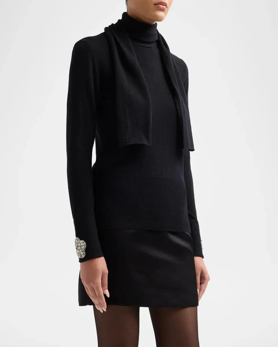 Chiara Boni La Petite Robe Reum Scarf Turtleneck Sweater | Thumbnail 4 Chiara Boni La Petite Robe Reum Scarf Turtleneck Sweater | Thumbnail 4