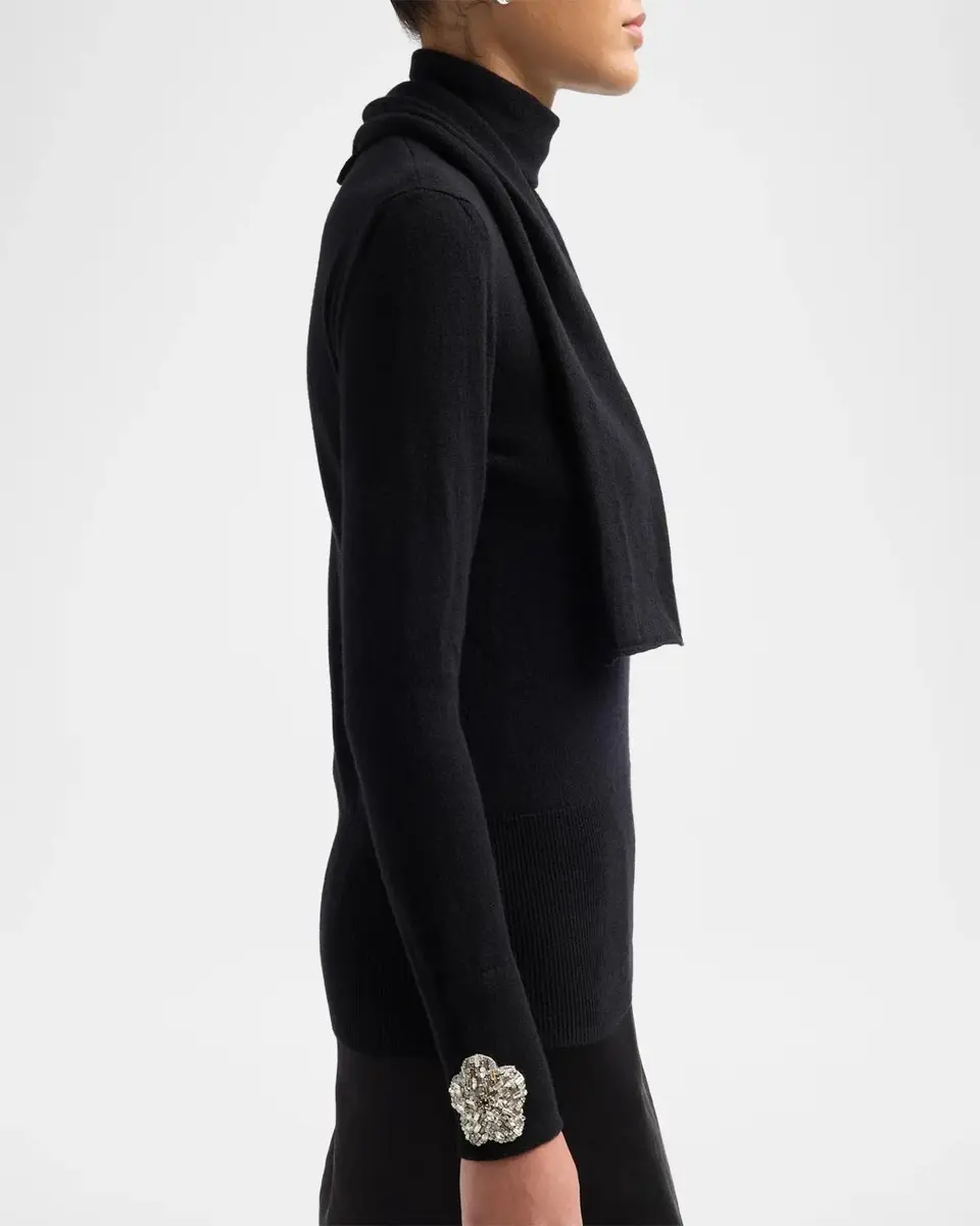 Chiara Boni La Petite Robe Reum Scarf Turtleneck Sweater | Thumbnail 5 Chiara Boni La Petite Robe Reum Scarf Turtleneck Sweater | Thumbnail 5