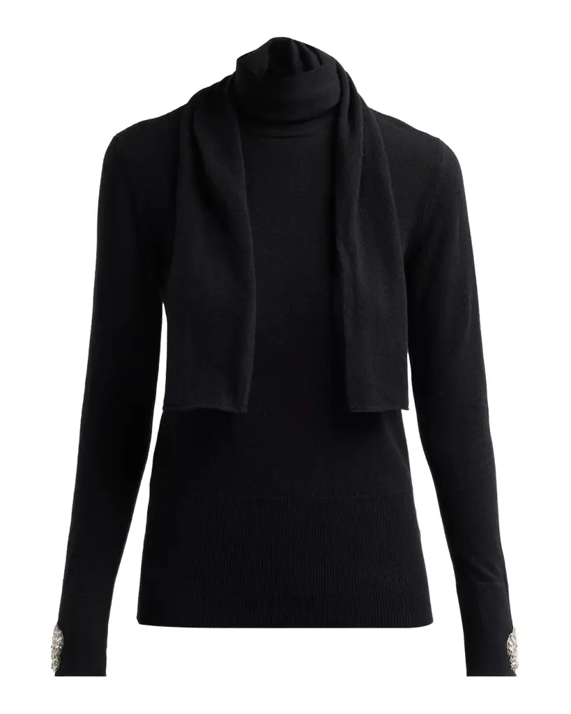 Chiara Boni La Petite Robe Reum Scarf Turtleneck Sweater