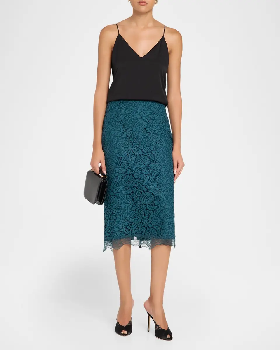 Chiara Boni La Petite Robe Suad Floral Lace Midi Skirt | Thumbnail 2 Chiara Boni La Petite Robe Suad Floral Lace Midi Skirt | Thumbnail 2