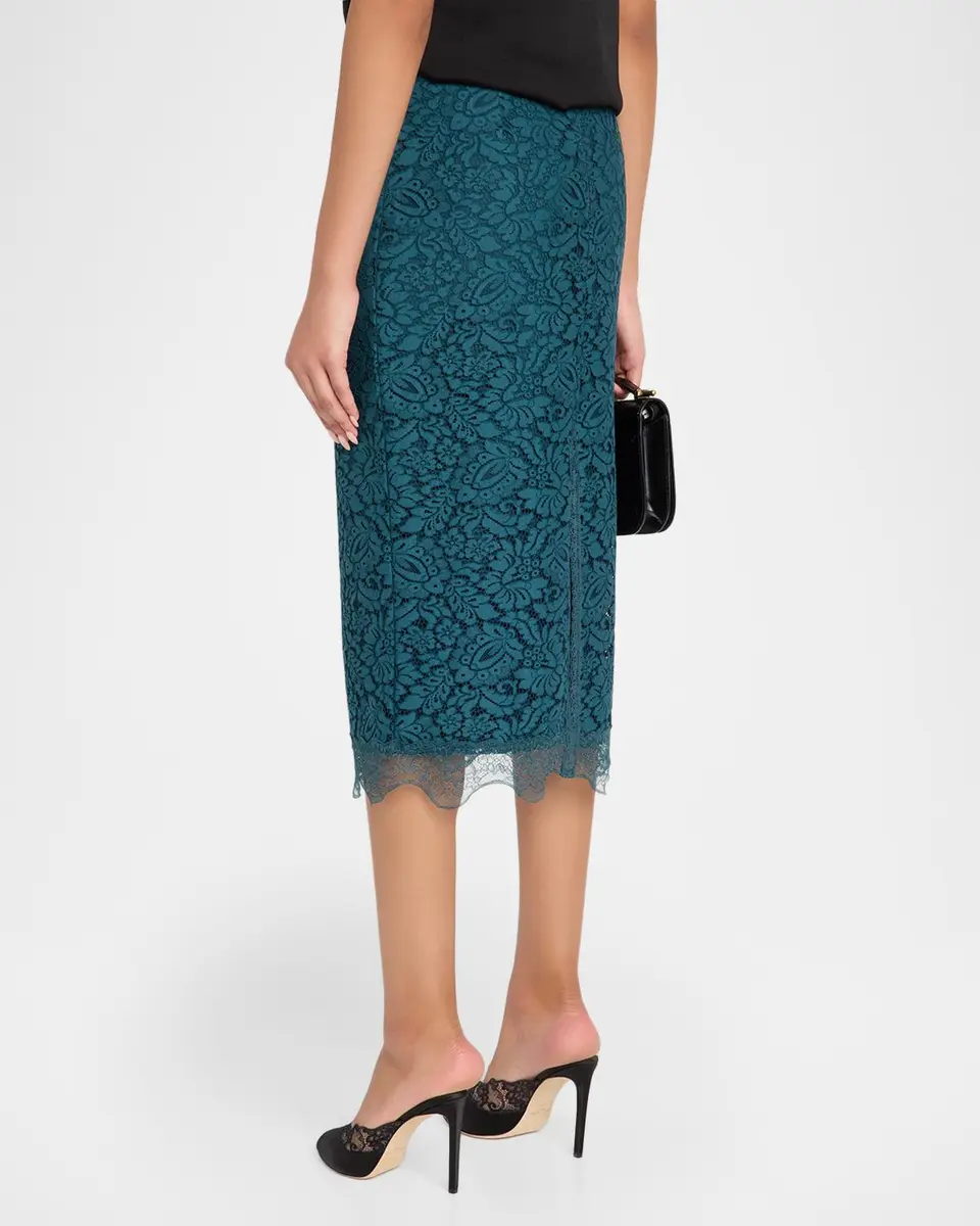 Chiara Boni La Petite Robe Suad Floral Lace Midi Skirt | Thumbnail 3 Chiara Boni La Petite Robe Suad Floral Lace Midi Skirt | Thumbnail 3