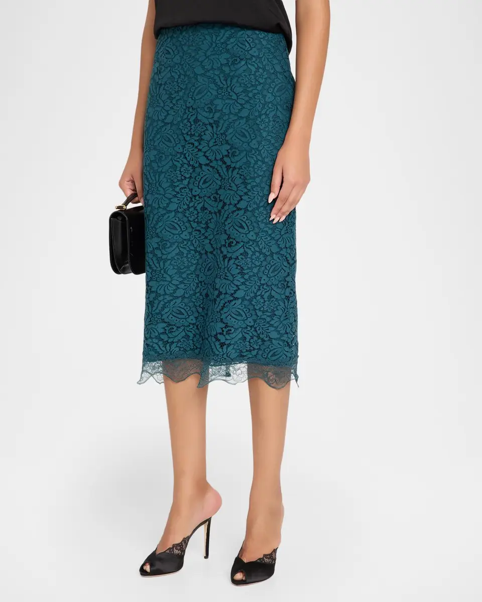 Chiara Boni La Petite Robe Suad Floral Lace Midi Skirt | Thumbnail 4 Chiara Boni La Petite Robe Suad Floral Lace Midi Skirt | Thumbnail 4
