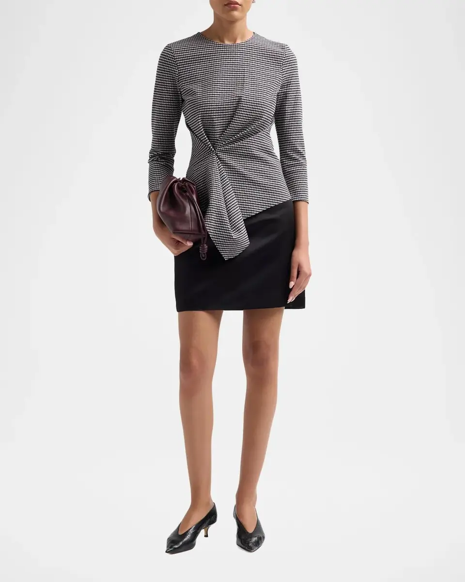 Chiara Boni La Petite Robe Vione Houndstooth Pinched Top | Thumbnail 2 Chiara Boni La Petite Robe Vione Houndstooth Pinched Top | Thumbnail 2