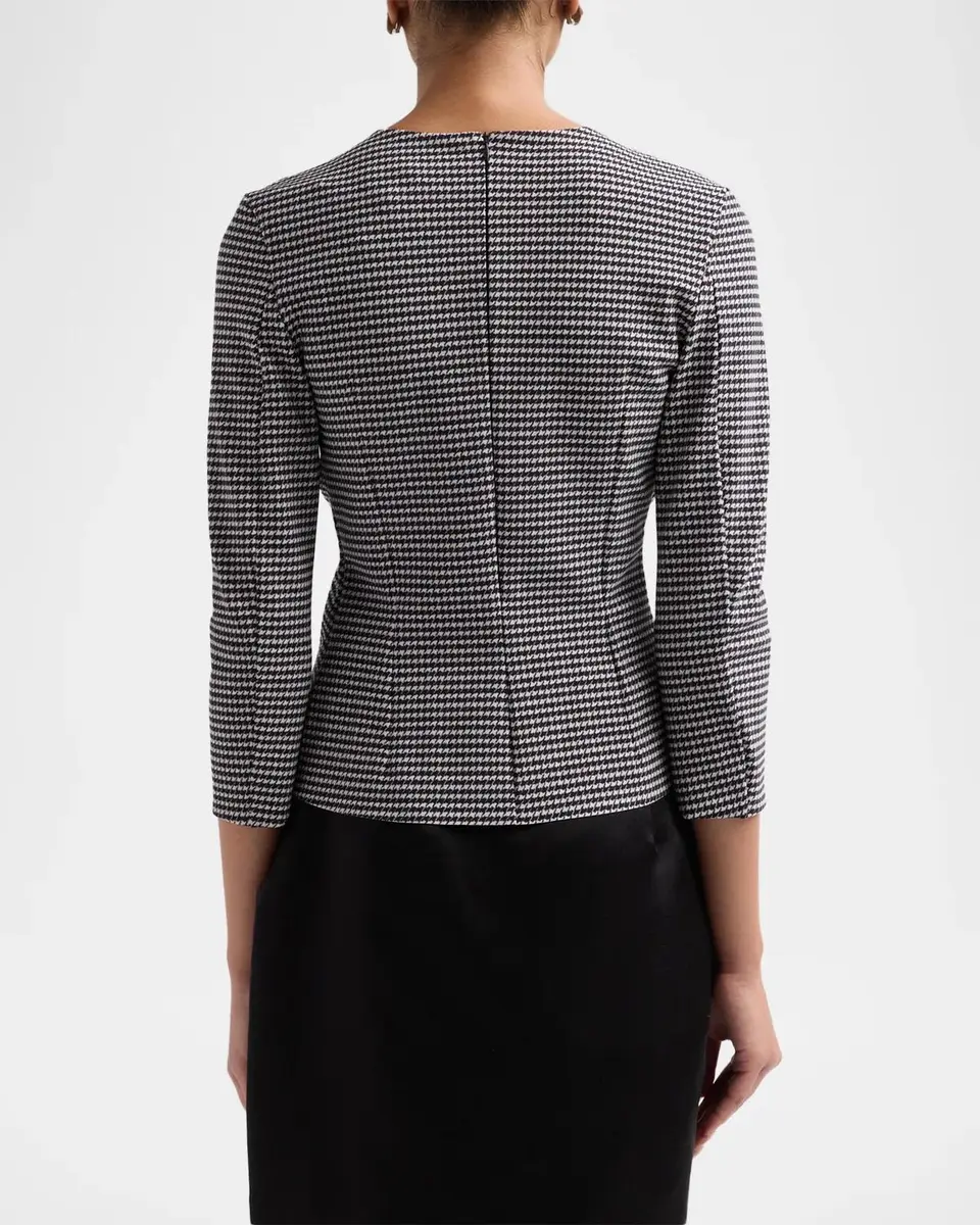Chiara Boni La Petite Robe Vione Houndstooth Pinched Top | Thumbnail 4 Chiara Boni La Petite Robe Vione Houndstooth Pinched Top | Thumbnail 4
