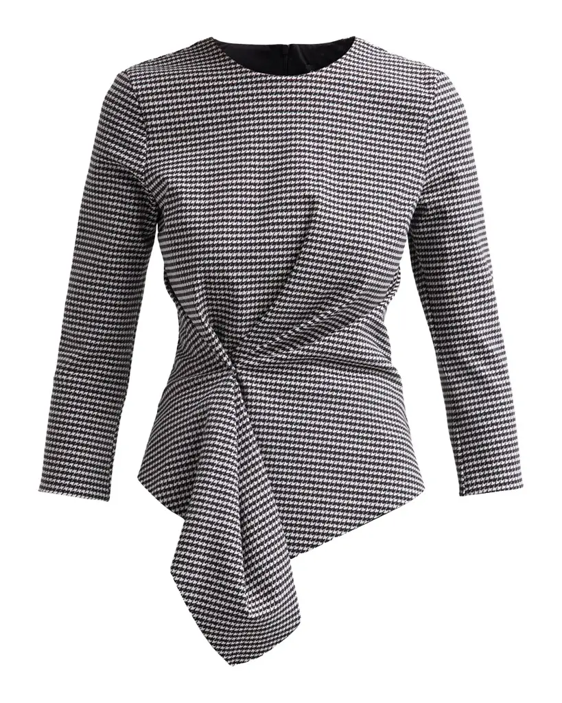 Vione Houndstooth Pinched Top Vione Houndstooth Pinched Top