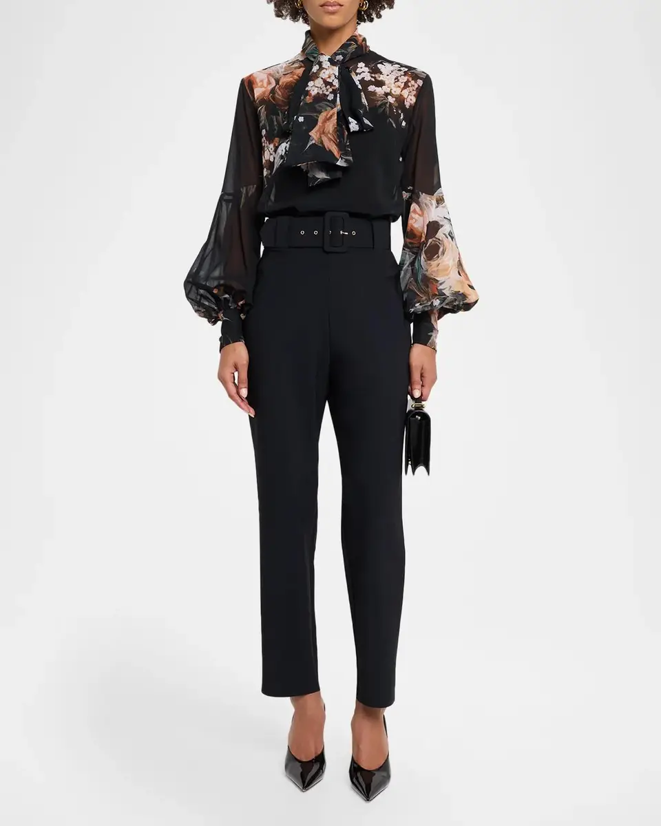 Chiara Boni La Petite Robe Floral Tieneck Blouse | Thumbnail 2