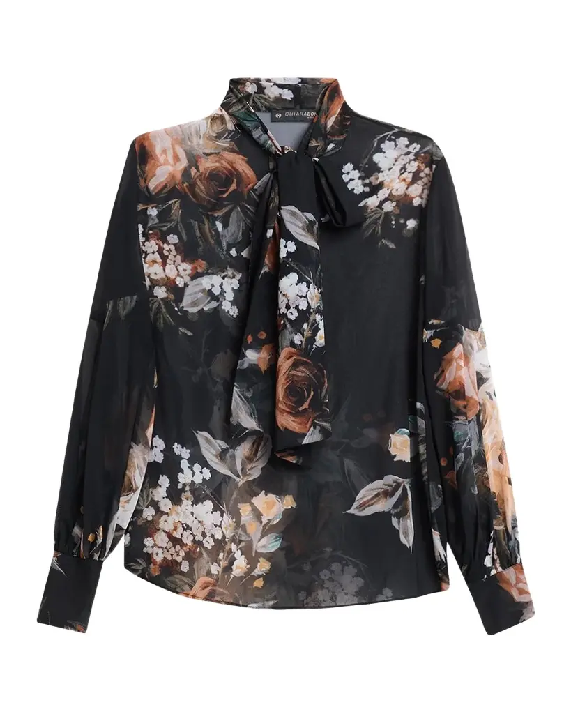 Floral Tieneck Blouse Floral Tieneck Blouse