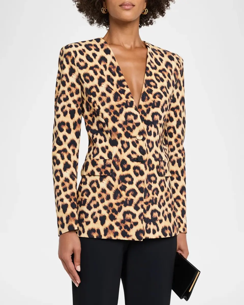 Chiara Boni La Petite Robe Ahita Leopard-Print Blazer | Thumbnail 4 Chiara Boni La Petite Robe Ahita Leopard-Print Blazer | Thumbnail 4