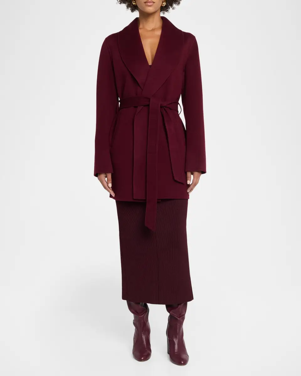 Sofia Cashmere Double Face Wool-Cashmere-Blend Belted Wrap Coat | Thumbnail 2 Sofia Cashmere Double Face Wool-Cashmere-Blend Belted Wrap Coat | Thumbnail 2