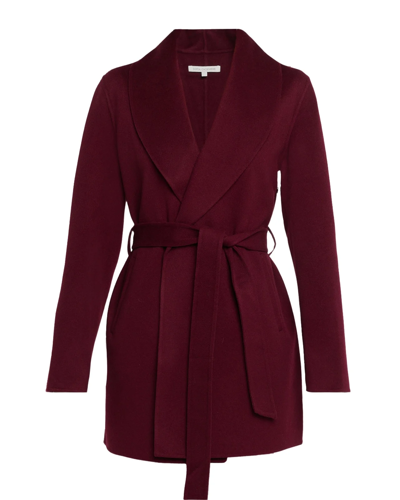 Double Face Wool-Cashmere-Blend Belted Wrap Coat